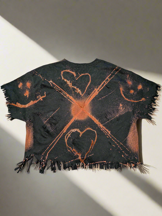 Ladies Cross Braid Distressed Crop Top BandoClub