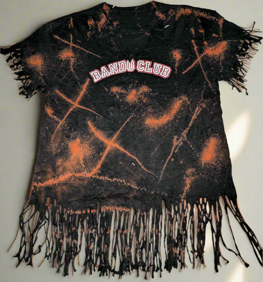 Ladies Bleach Distressed Braided Back Crop Top BandoClub